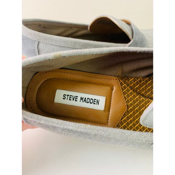 Steve Madden Normin Canvas Penny Loafer In Gray Fabric Leather Men\'s Size 12 main image 6